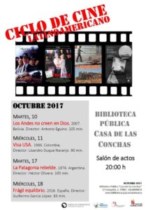 Ciclo de Cine Latinoamericano Casa de las Conchas Salamanca Octubre 2017