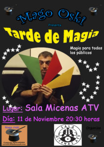 Sala Micenas Adarsa Mago Oski Tarde de magia Salamanca Noviembre 2017