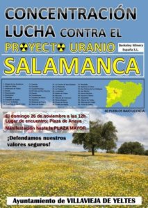 Salamanca Lucha contra el Proyecto Uranio Noviembre 2017