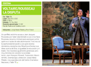 Teatro Liceo Voltaire/Rousseau. La disputa Salamanca Febrero 2019