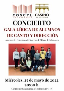 Casino de Salamanca Gala Lírica de Alumnos de Canto y Dirección Mayo 2022