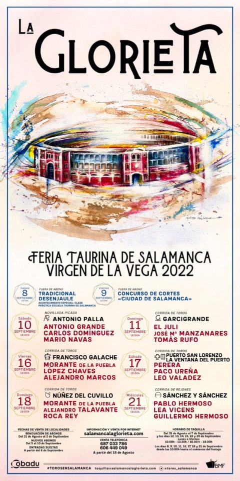 Ferias y Fiestas 2022 Plaza de Toros La Glorieta Feria Taurina Virgen de la Vega Salamanca Septiembre