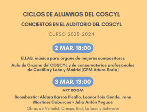 Conservatorio Superior de Música de Castilla y León COSCYL Art Boom Salamanca Marzo 2024