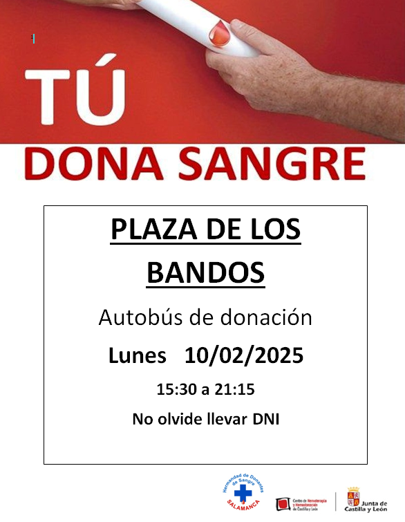 Plaza de los Bandos Jornada de Donación de Sangre Salamanca 10 de febrero de 2025