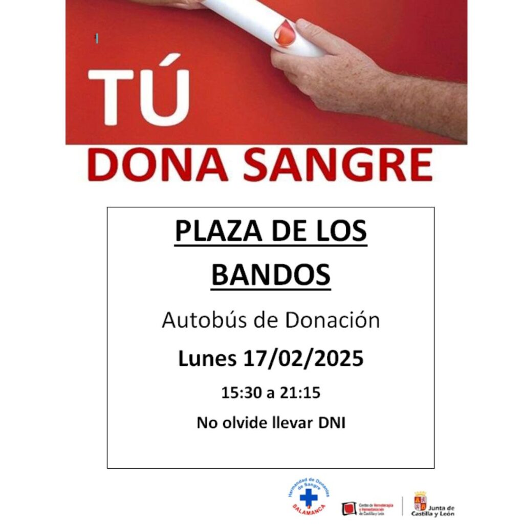 Plaza de los Bandos Jornada de Donación de Sangre Salamanca 17 de febrero de 2025