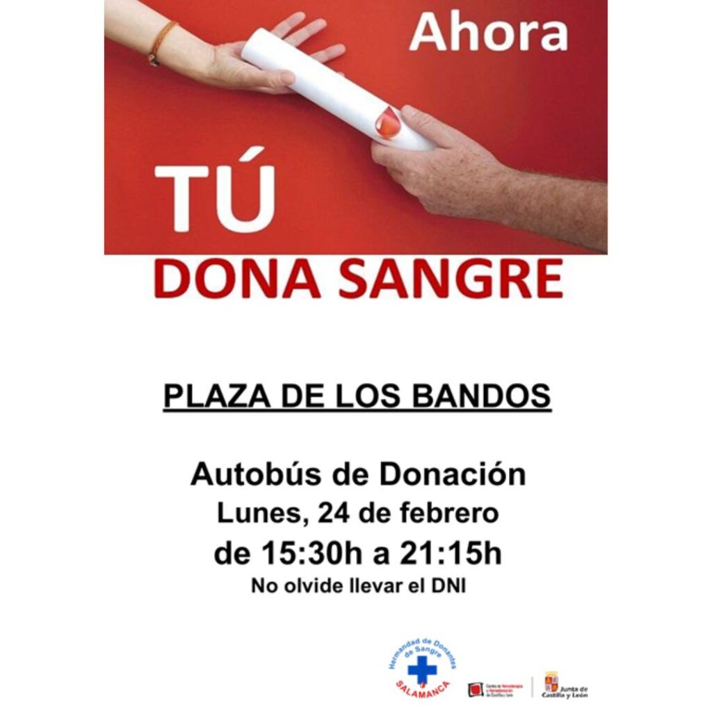 Plaza de los Bandos Jornada de Donación de Sangre Salamanca 24 de febrero de 2025