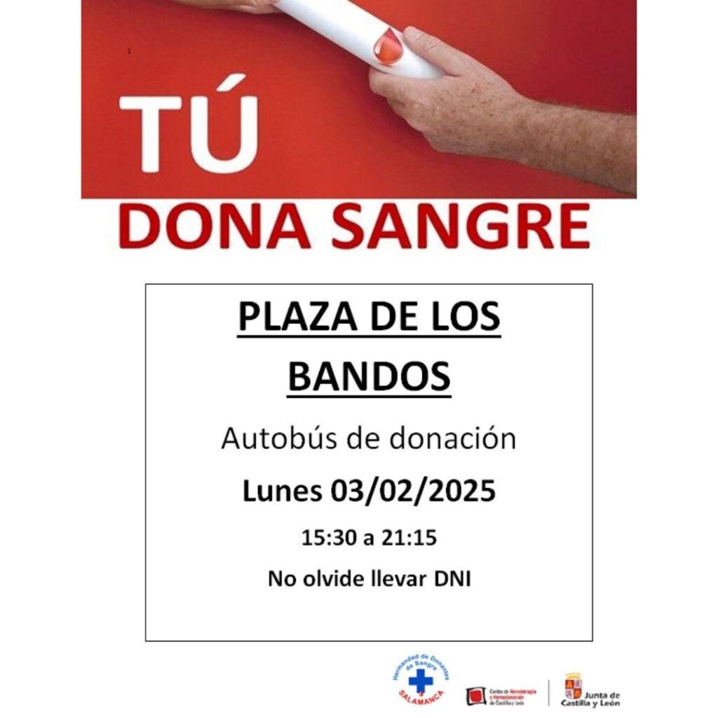 Plaza de los Bandos Jornada de Donación de Sangre Salamanca 3 de febrero de 2025